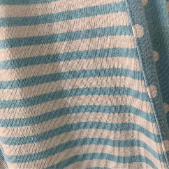 Jockey White Blue Stripes Dot Lightweight Jersey Crossover Robe - Picture 4 of 6